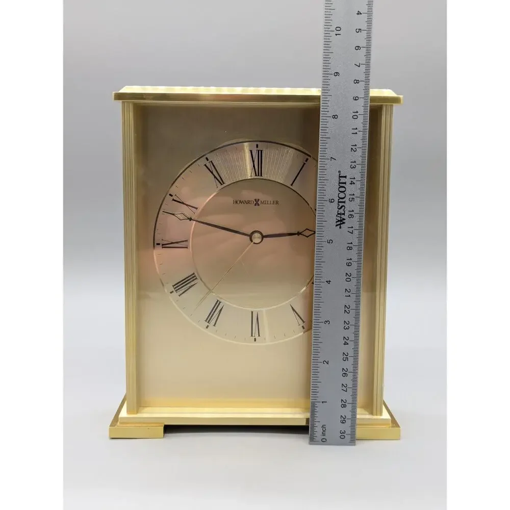 Howard Miller Exton 645-569 Brass Carriage Desk Shelf Mantel Clock Works Great